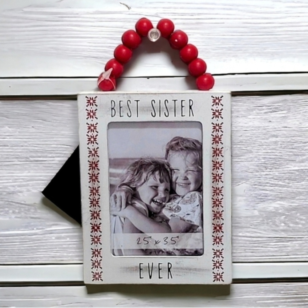 Best Sister Ever Frame Red and White